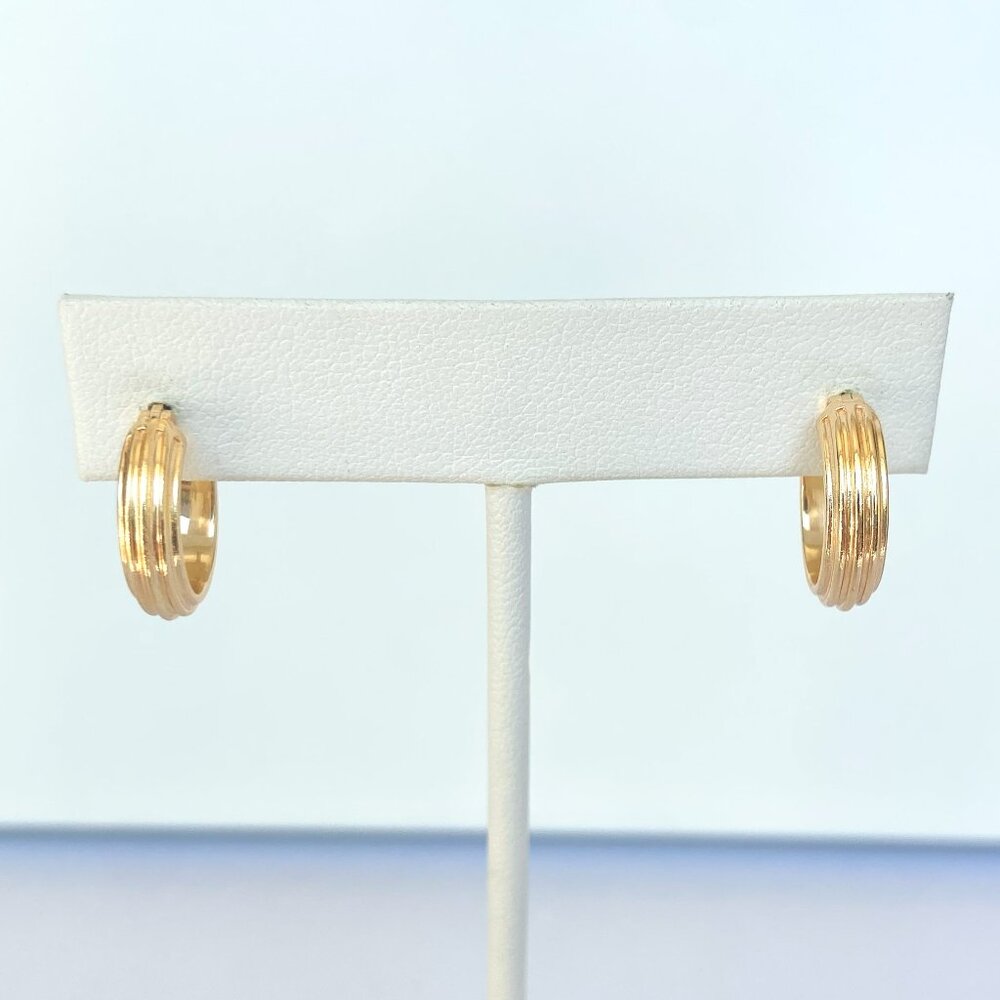 Ribbed Gold Hoop Earrings by J. Crew - NWOT